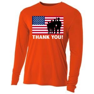 Patriotic Thank You Veterans Memorial Day Veterans Day Meaningful Gift Cooling Performance Long Sleeve Crew