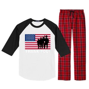 Patriotic Thank You Veterans Memorial Day Veterans Day Meaningful Gift Raglan Sleeve Pajama Set