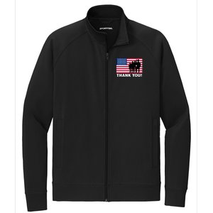 Patriotic Thank You Veterans Memorial Day Veterans Day Meaningful Gift Stretch Full-Zip Cadet Jacket