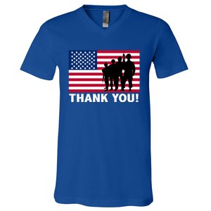 Patriotic Thank You Veterans Memorial Day Veterans Day Meaningful Gift V-Neck T-Shirt