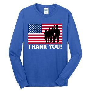 Patriotic Thank You Veterans Memorial Day Veterans Day Meaningful Gift Tall Long Sleeve T-Shirt