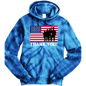 Patriotic Thank You Veterans Memorial Day Veterans Day Meaningful Gift Tie Dye Hoodie