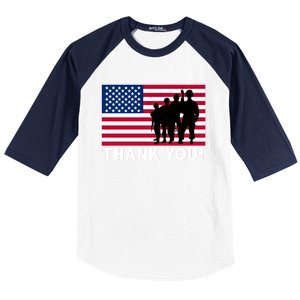 Patriotic Thank You Veterans Memorial Day Veterans Day Meaningful Gift Baseball Sleeve Shirt