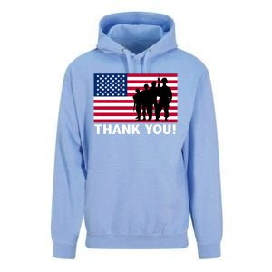 Patriotic Thank You Veterans Memorial Day Veterans Day Meaningful Gift Unisex Surf Hoodie