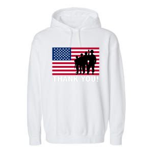 Patriotic Thank You Veterans Memorial Day Veterans Day Meaningful Gift Garment-Dyed Fleece Hoodie