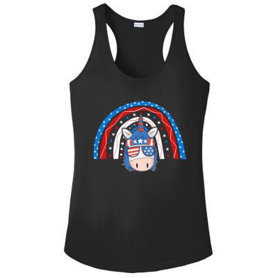 Patriotic Unicorn 4th Of July Rainbow Gift Ladies PosiCharge Competitor Racerback Tank