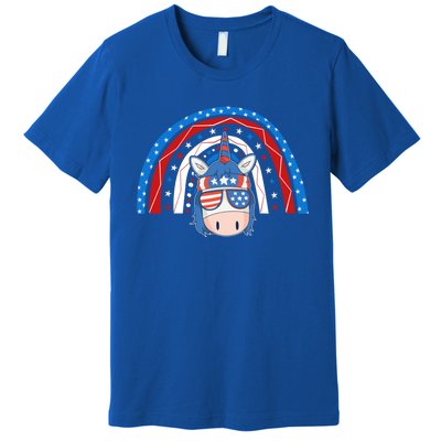 Patriotic Unicorn 4th Of July Rainbow Gift Premium T-Shirt