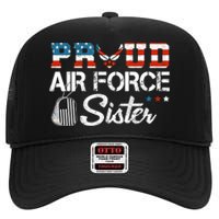 Proud US Air Force Sister Military Veteran High Crown Mesh Back Trucker Hat