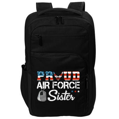 Proud US Air Force Sister Military Veteran Impact Tech Backpack