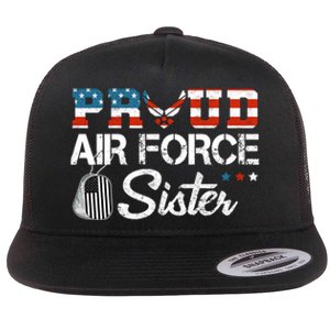 Proud US Air Force Sister Military Veteran Flat Bill Trucker Hat