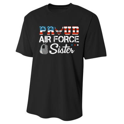 Proud US Air Force Sister Military Veteran Performance Sprint T-Shirt