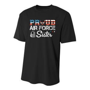 Proud US Air Force Sister Military Veteran Youth Performance Sprint T-Shirt