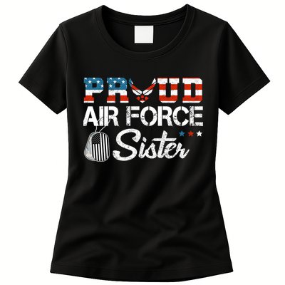Proud US Air Force Sister Military Veteran Womens T-Shirt