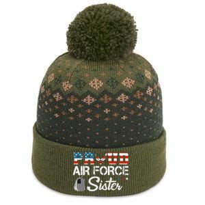 Proud US Air Force Sister Military Veteran The Baniff Cuffed Pom Beanie