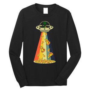 Pizza Ufo Alien Eating Pizza A Ufo Extraterrestrial Long Sleeve Shirt