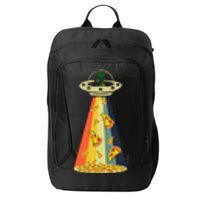 Pizza Ufo Alien Eating Pizza A Ufo Extraterrestrial City Backpack