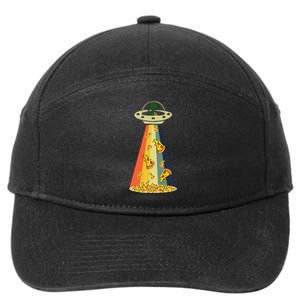 Pizza Ufo Alien Eating Pizza A Ufo Extraterrestrial 7-Panel Snapback Hat