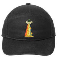 Pizza Ufo Alien Eating Pizza A Ufo Extraterrestrial 7-Panel Snapback Hat