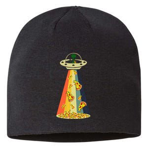 Pizza Ufo Alien Eating Pizza A Ufo Extraterrestrial Sustainable Beanie