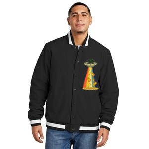 Pizza Ufo Alien Eating Pizza A Ufo Extraterrestrial Insulated Varsity Jacket