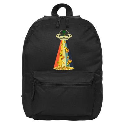 Pizza Ufo Alien Eating Pizza A Ufo Extraterrestrial 16 in Basic Backpack