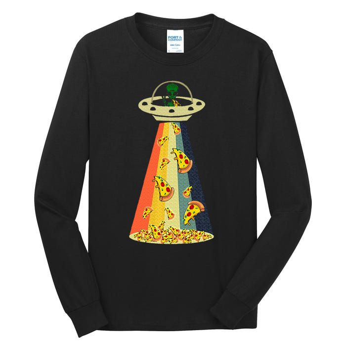 Pizza Ufo Alien Eating Pizza A Ufo Extraterrestrial Tall Long Sleeve T-Shirt