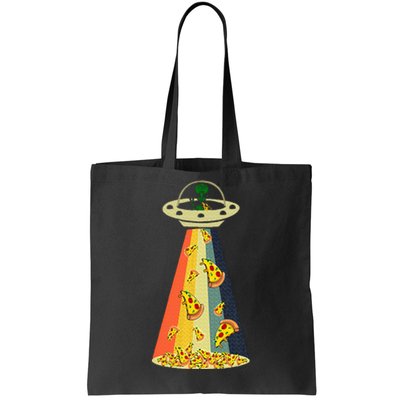 Pizza Ufo Alien Eating Pizza A Ufo Extraterrestrial Tote Bag