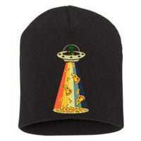 Pizza Ufo Alien Eating Pizza A Ufo Extraterrestrial Short Acrylic Beanie