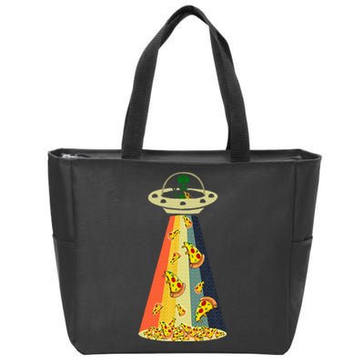 Pizza Ufo Alien Eating Pizza A Ufo Extraterrestrial Zip Tote Bag