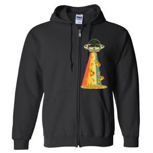 Pizza Ufo Alien Eating Pizza A Ufo Extraterrestrial Full Zip Hoodie