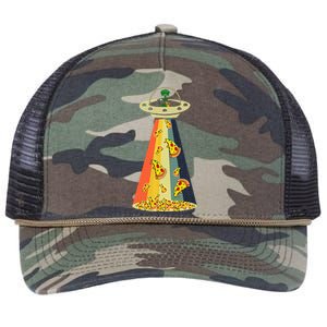 Pizza Ufo Alien Eating Pizza A Ufo Extraterrestrial Retro Rope Trucker Hat Cap