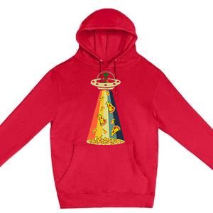 Pizza Ufo Alien Eating Pizza A Ufo Extraterrestrial Premium Pullover Hoodie