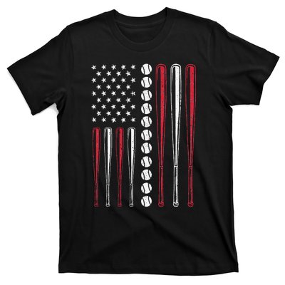 Patriotic US American Baseball Flag Vintage T-Shirt