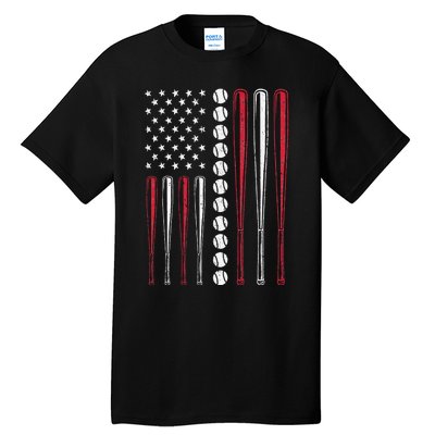 Patriotic US American Baseball Flag Vintage Tall T-Shirt