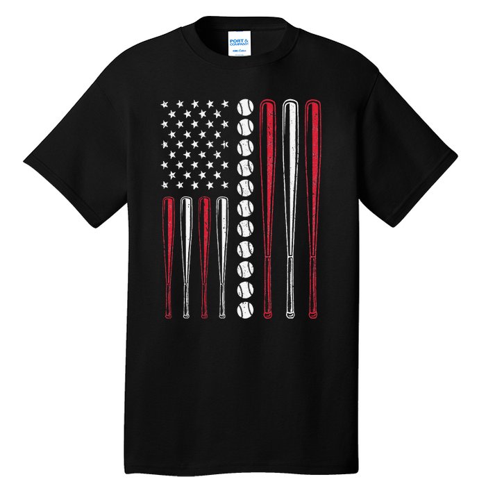 Patriotic US American Baseball Flag Vintage Tall T-Shirt