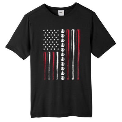 Patriotic US American Baseball Flag Vintage Tall Fusion ChromaSoft Performance T-Shirt