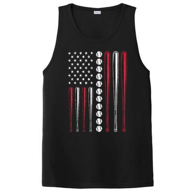 Patriotic US American Baseball Flag Vintage PosiCharge Competitor Tank