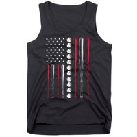 Patriotic US American Baseball Flag Vintage Tank Top