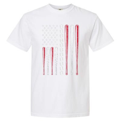 Patriotic US American Baseball Flag Vintage Garment-Dyed Heavyweight T-Shirt