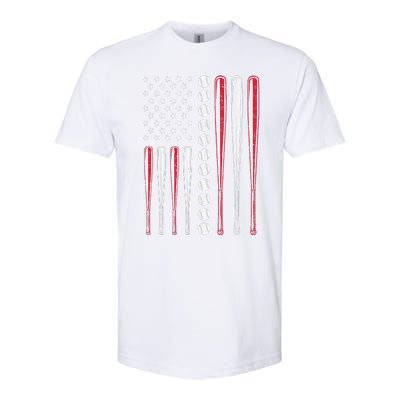 Patriotic US American Baseball Flag Vintage Softstyle® CVC T-Shirt