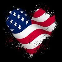 Patriotic Usa American Flag Heart Cooling Performance Crew T-Shirt