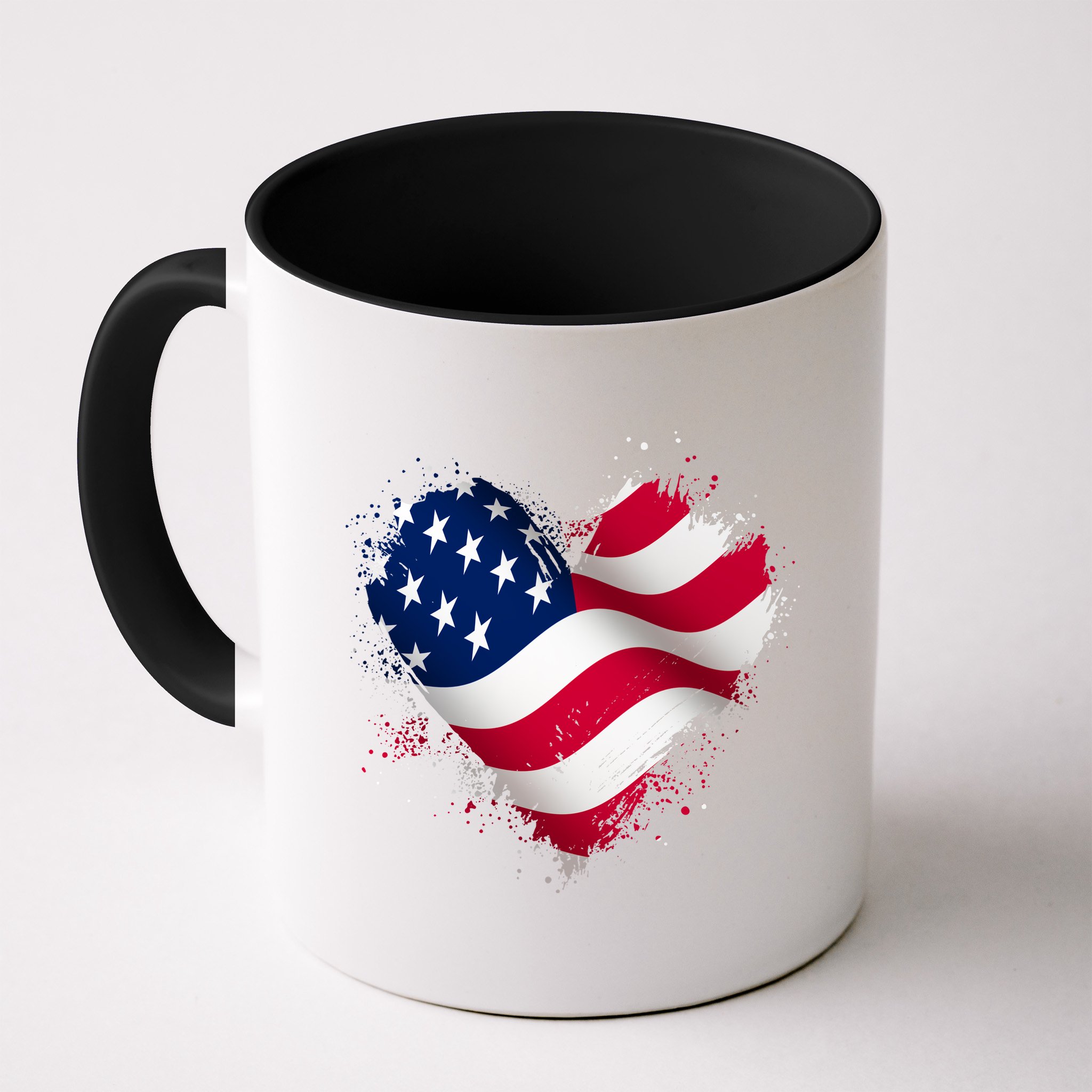 Patriotic Usa American Flag Heart Mug