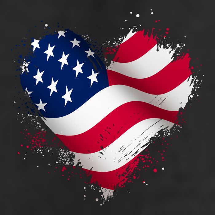 Patriotic Usa American Flag Heart 11oz C Handle Ceramic Mug