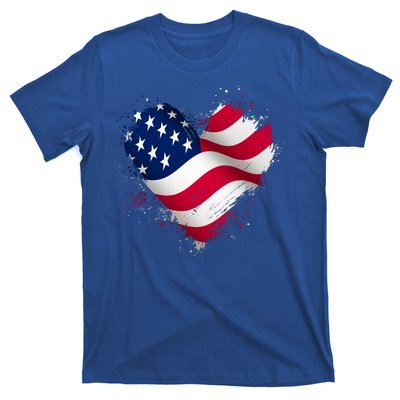 Patriotic Usa American Flag Heart T-Shirt