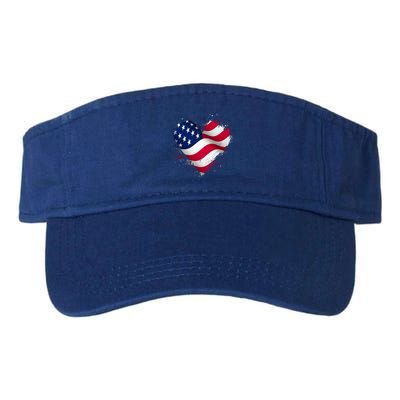 Patriotic Usa American Flag Heart Visor