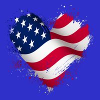 Patriotic Usa American Flag Heart Visor