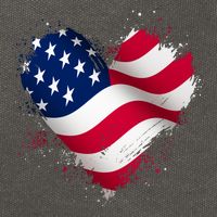 Patriotic Usa American Flag Heart Cotton Canvas Backpack