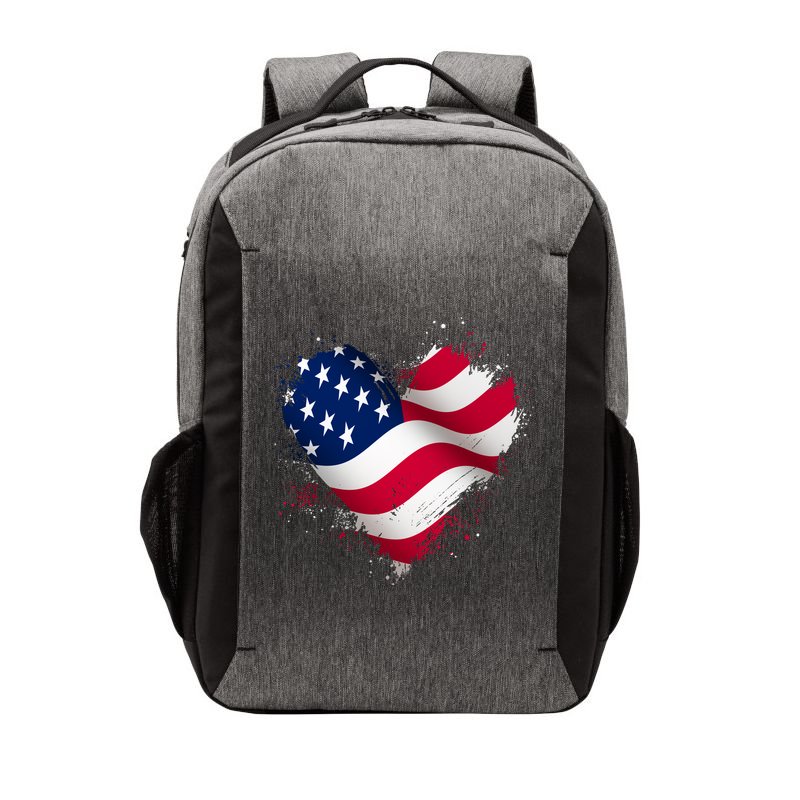 Patriotic Usa American Flag Heart Vector Backpack