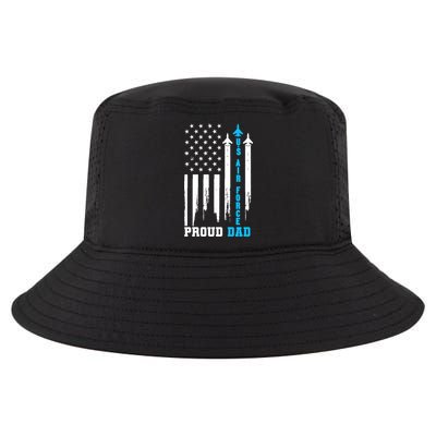 Proud Us Air Force Dad Rocket America Flag Father's Day Gift Meaningful Gift Cool Comfort Performance Bucket Hat