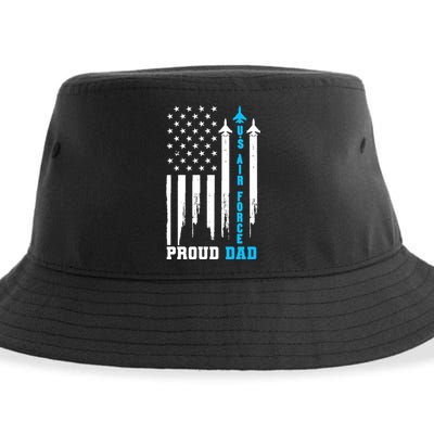 Proud Us Air Force Dad Rocket America Flag Father's Day Gift Meaningful Gift Sustainable Bucket Hat